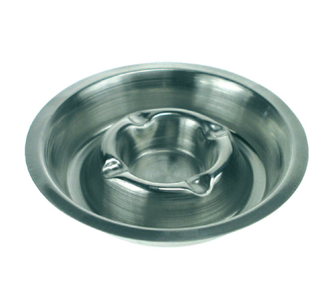 Asbak metaal verchroomd 170mm RVS stapelbaar