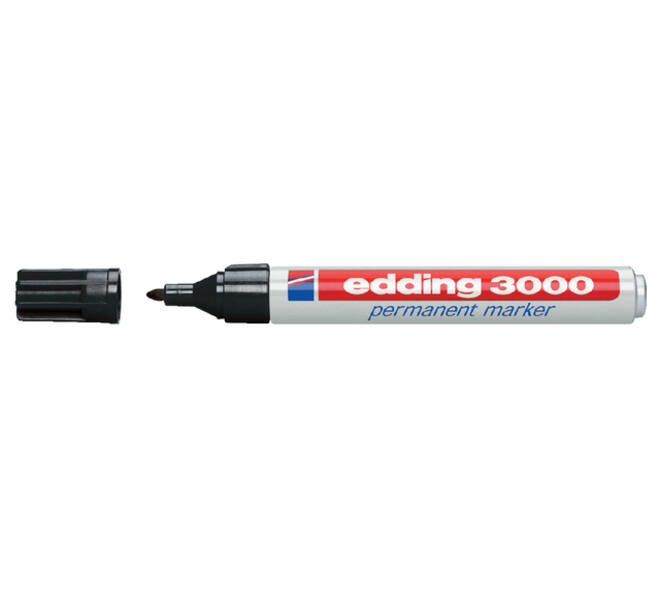 Viltstift edding 3000 rond 1.5-3mm zwart blister à 4 stuks