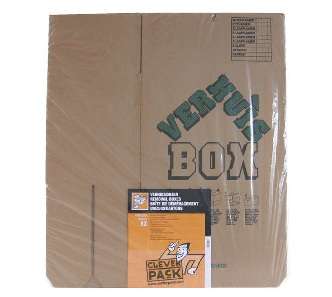 Verhuisdoos CleverPack bedrukt 480x320x360mm pak à 5 stuks