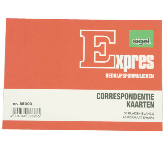 Correspondentiekaart Sigel Expres A6 blanco ivoorkarton pak à 50 stuks