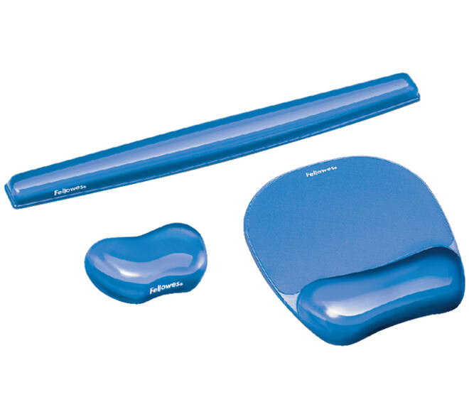 Polssteun toetsenbord Fellowes Crystals gel transparant blauw