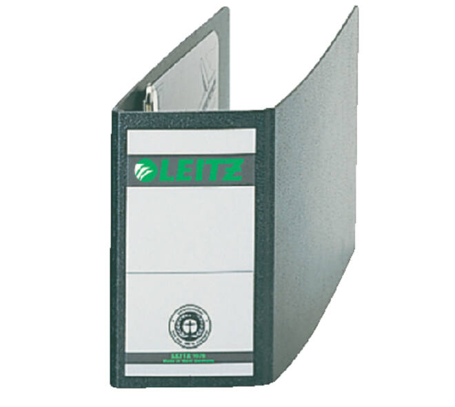 Ordner Leitz A6 77mm dwars karton zwart
