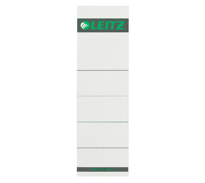 Rug-insteekkaart Leitz breed 57x191mm karton grijs 10 stuks