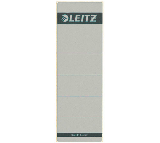 Rugetiket Leitz breed/kort 62x192mm zelfklevend grijs 10 stuks