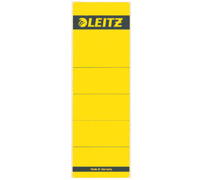 Rugetiket Leitz breed/kort 62x192mm zelfklevend geel 10 stuks