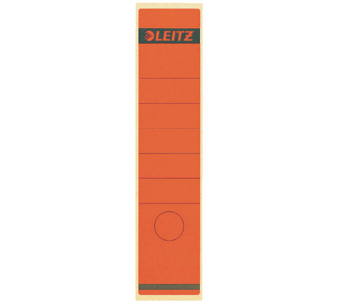 Rugetiket Leitz breed/lang 62x285mm zelfklevend rood 10 stuks