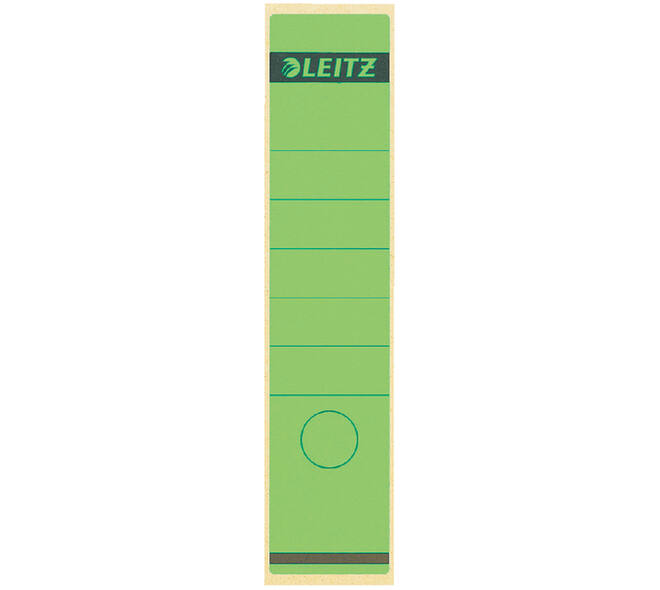 Rugetiket Leitz breed/lang 62x285mm zelfklevend groen 10 stuks