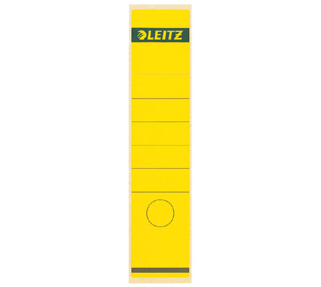 Rugetiket Leitz breed/lang 62x285mm zelfklevend geel 10 stuks