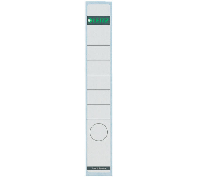 Rugetiket Leitz smal/lang 39x285mm zelfklevend wit 10 stuks