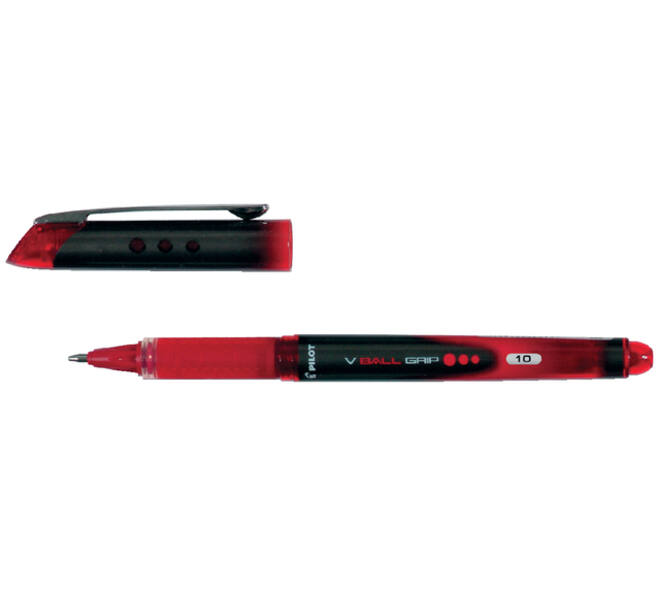 Rollerpen PILOT V-Ball grip breed rood