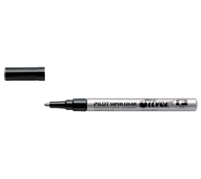 Viltstift PILOT Super Color lakmarker fijn zilver