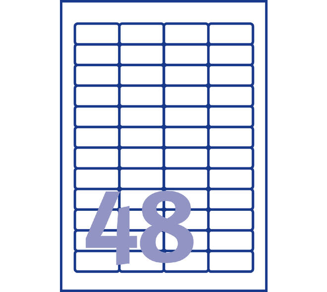 Etiket Avery L4736REV-25 45.7x21.2mm wit 1200 stuks