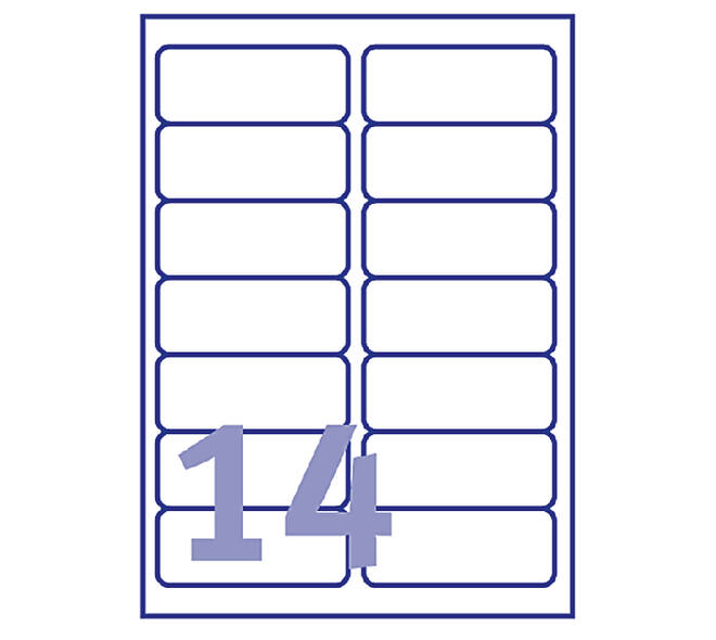Etiket Avery L7063-20 99.1x38.1mm polyester wit 280 stuks