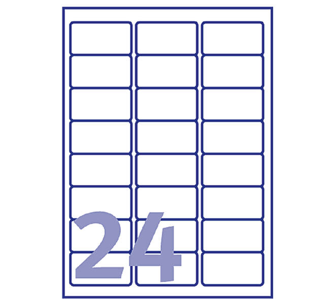 Etiket Avery L4773-20 63.5x33.9mm polyester wit 480 stuks