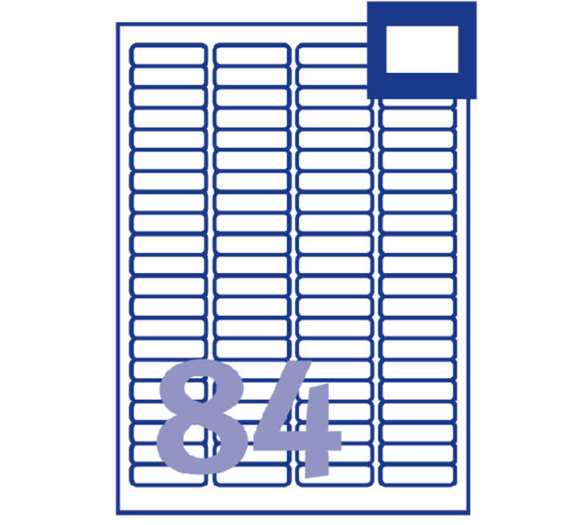 Etiket Avery J8656-25 46x11.1mm wit 2100 stuks