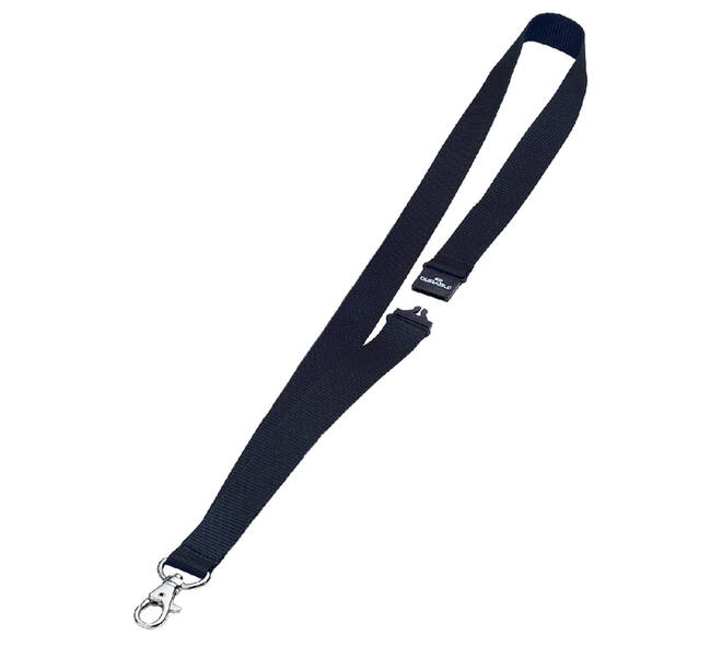 Textielkoord Durable 8137 met karabijnhaak zwart