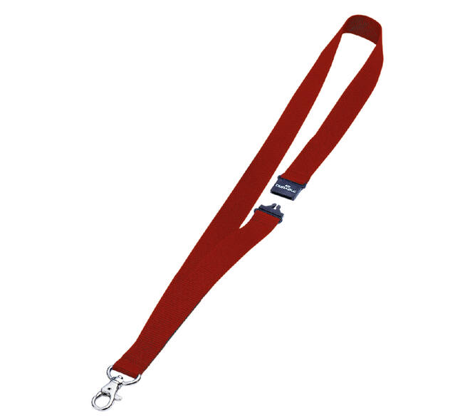 Textielkoord Durable 8137 met karabijnhaak rood