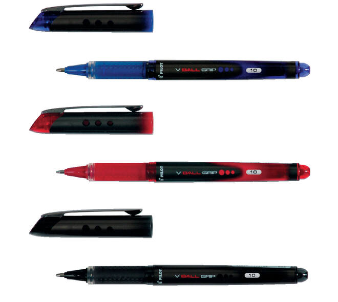 Rollerpen PILOT V-Ball grip breed blauw