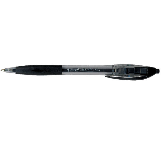 Balpen Bic Atlantis classic grip clic M zwart valuepack 30+6 gratis