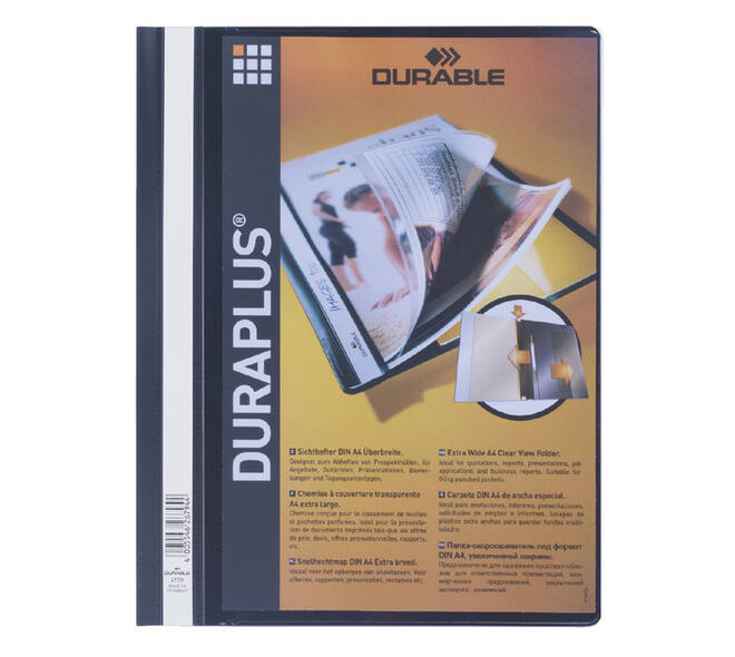 Snelhechtmap Durable Duraplus A4 zwart