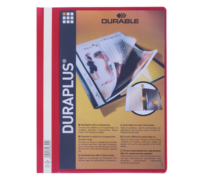 Snelhechtmap Durable Duraplus A4 rood