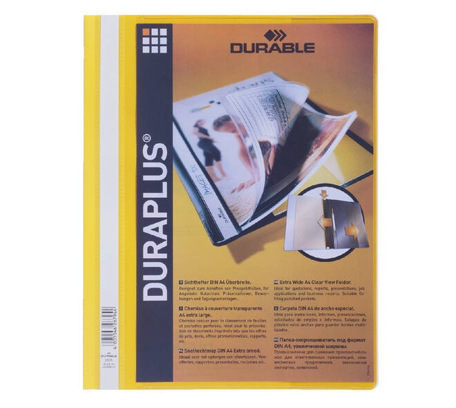 Snelhechtmap Durable Duraplus A4 geel