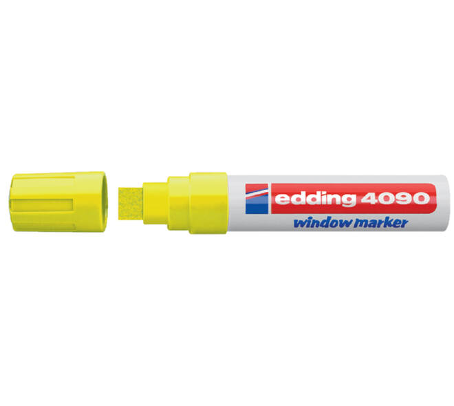 Krijtstift edding 4090 window schuin 4-15mm neon geel blister à 1 stuk