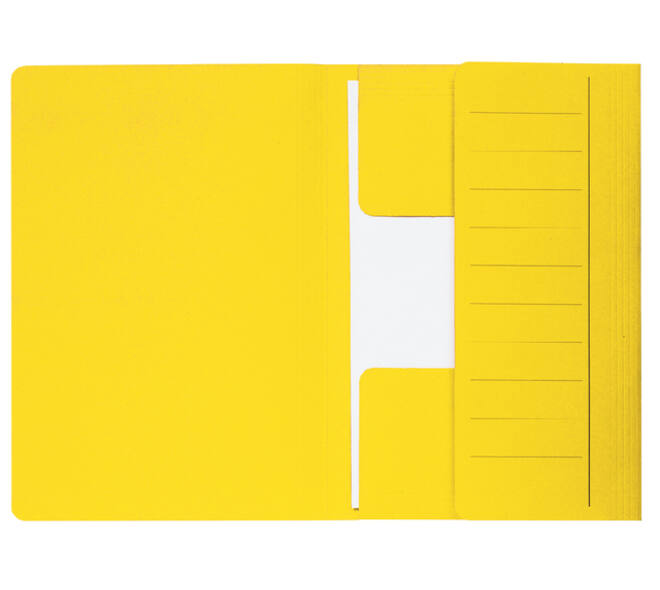 Dossiermap Djois Secolor Mammoet folio 3 kleppen 250gr recycled geel 50 stuks