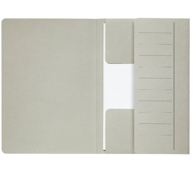Dossiermap Djois Secolor Mammoet folio 3 kleppen 250gr recycled grijs 10 stuks
