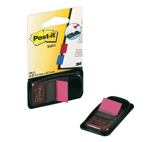 Indextabs Post-it 680 25.4x43.2mm felroze 50 tabs