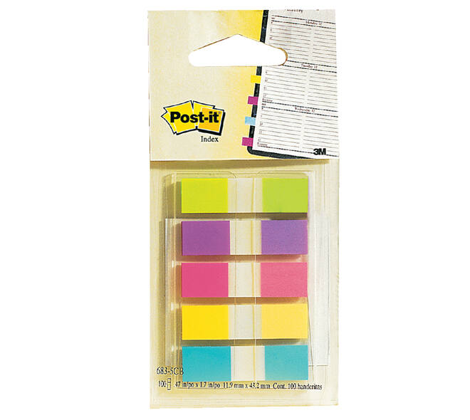 Indextabs Post-it 6835 11.9x43.1mm assorti 100 tabs