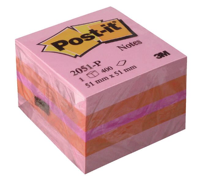 Memoblok Post-it 2051 51x51mm kubus roze