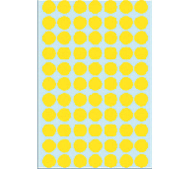 Etiket HERMA 2231 rond 13mm geel 2464 stuks