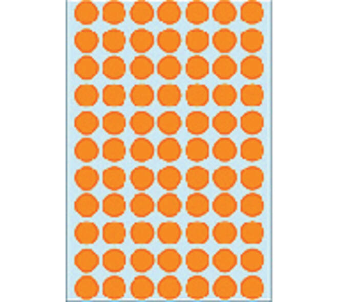 Etiket HERMA 2234 rond 13mm fluor oranje 1848 stuks