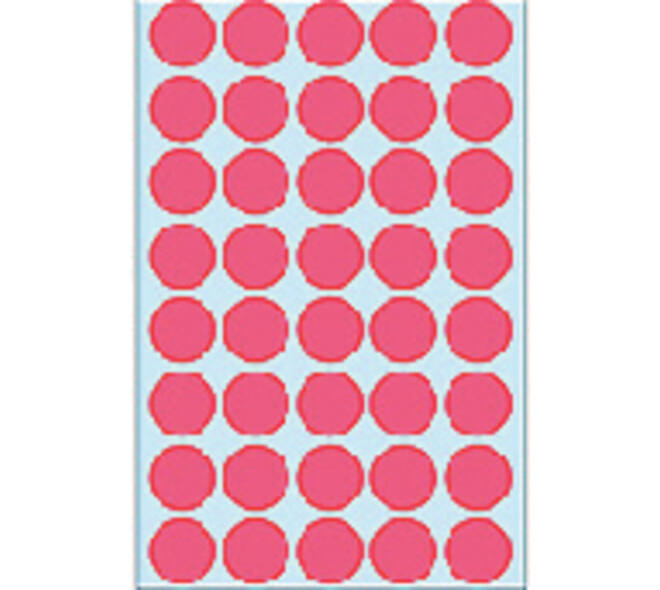 Etiket HERMA 2256 rond 19mm fluor rood 960 stuks