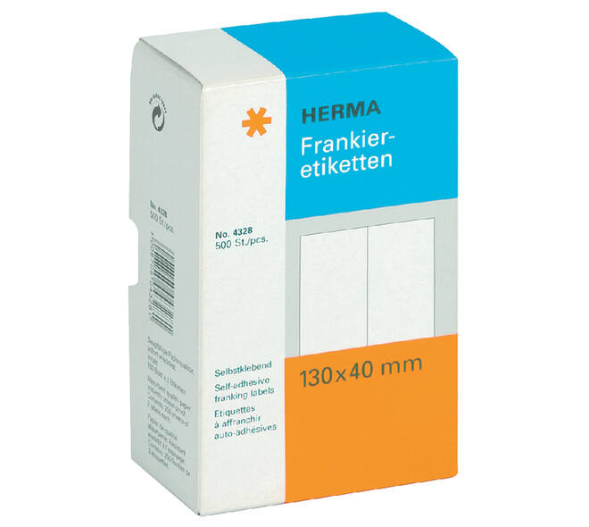 Frankeeretiket HERMA 4328 dubbel 130x40mm 500 stuks