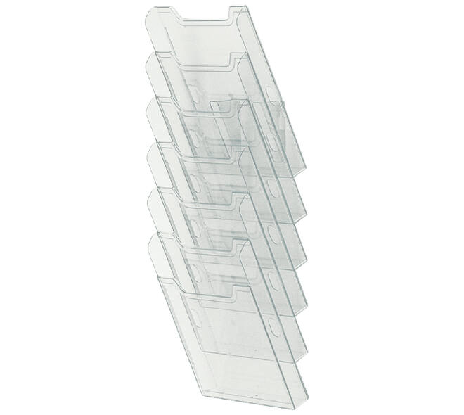 Folderhouder Exacompta wand A4 6-vaks staand helder transparant