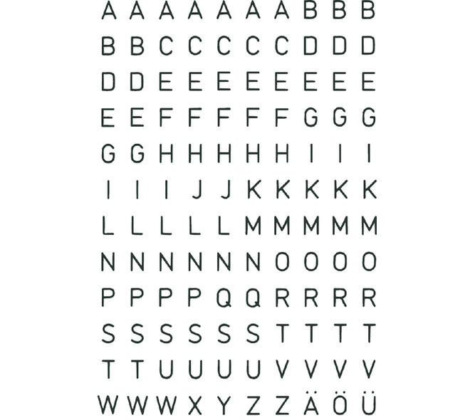 Etiket HERMA 4154 5mm letter A-Z zwart op transparant