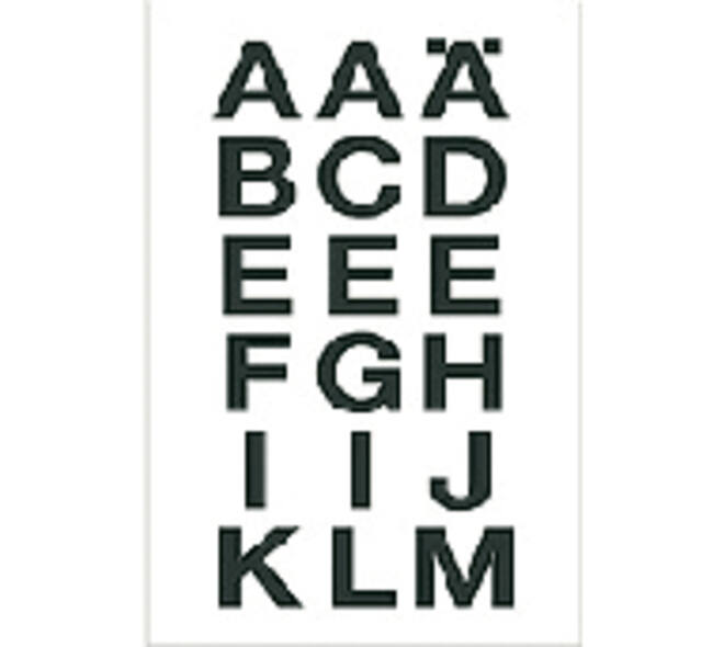Etiket HERMA 4135 20x20mm letters A-Z zwart op transparant