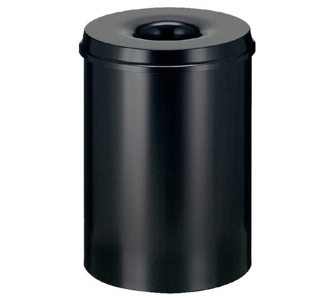 Papierbak met vlamdover Vepabins 30liter Ø33.5cm zwart