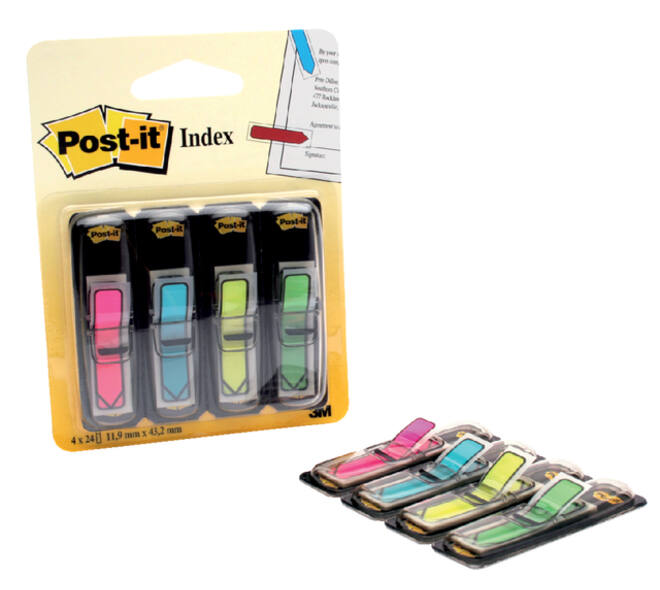 Indextabs Post-it 684 12x43mm pijl neon assorti 96 tabs