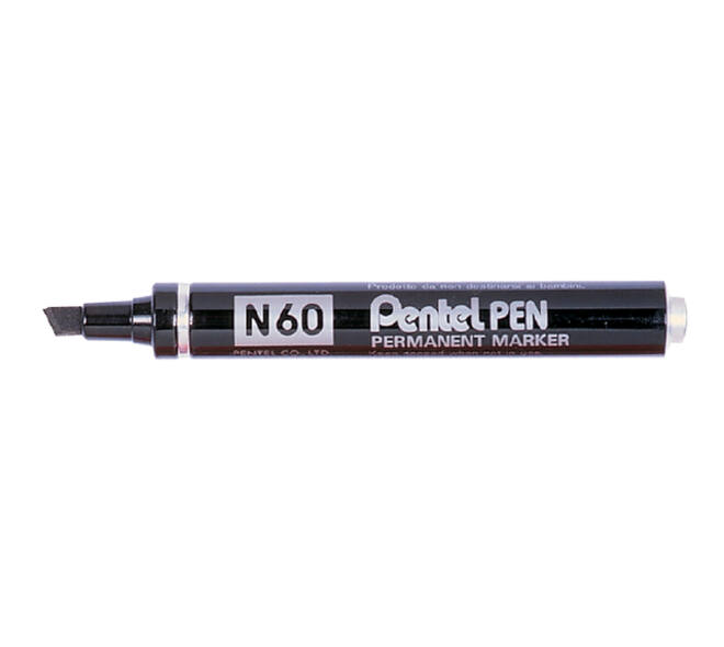 Viltstift Pentel N60 schuin 1.2-6mm zwart