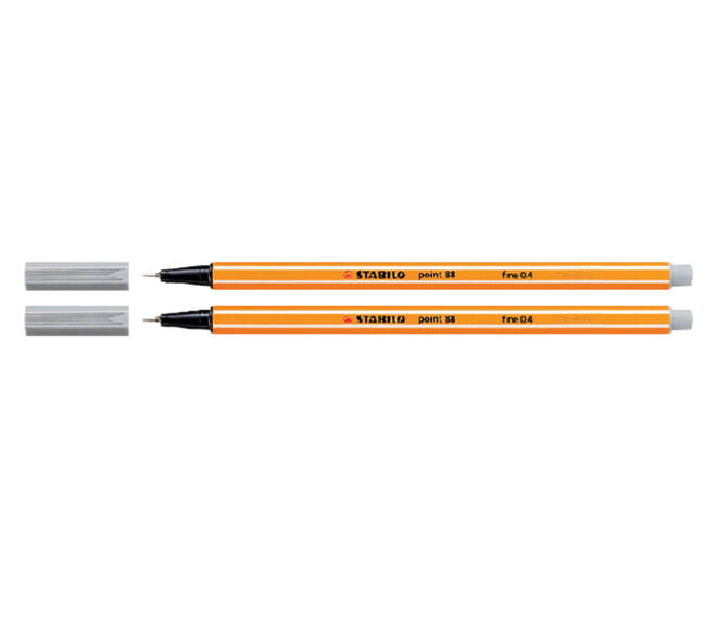 Fineliner STABILO point 88/94 fijn lichtgrijs