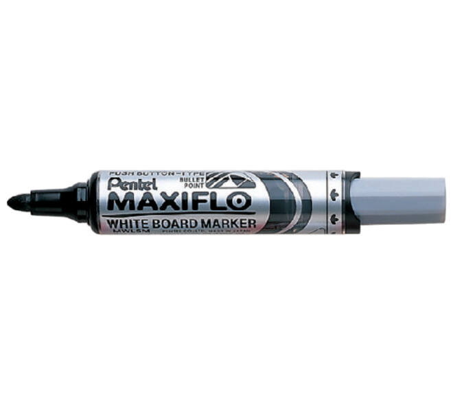 Whiteboardmarker Pentel MWL5M Maxiflo rond 3mm zwart