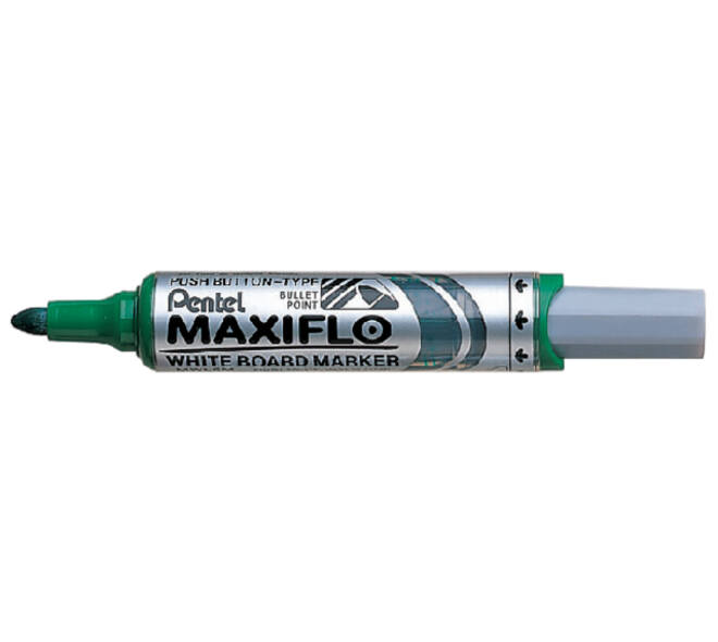Whiteboardmarker Pentel MWL5M Maxiflo rond 3mm groen