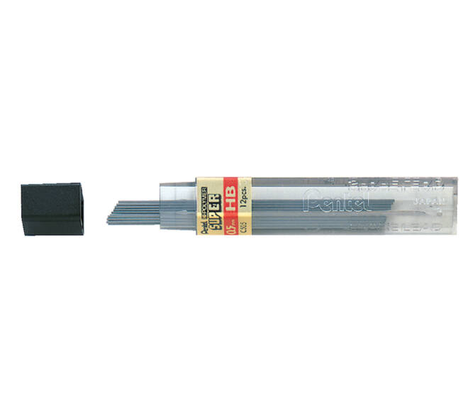 Potloodstift Pentel HB 0.5mm  zwart koker à 12 stuks