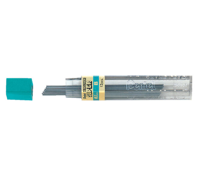 Potloodstift Pentel B 0.7mm zwart koker à 12 stuks