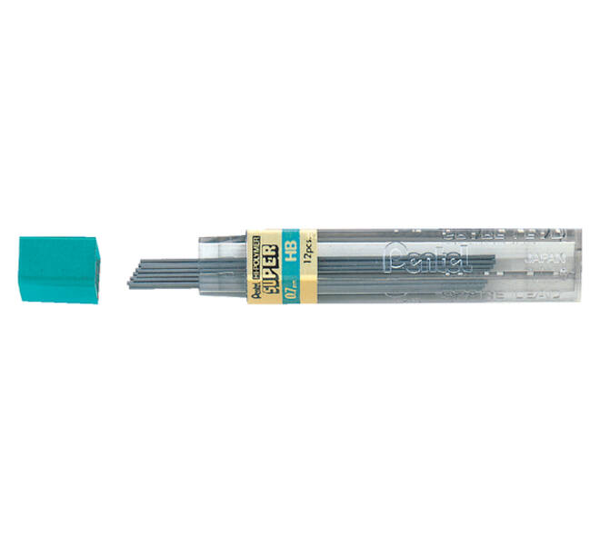 Potloodstift Pentel HB 0.7mm zwart koker à 12 stuks