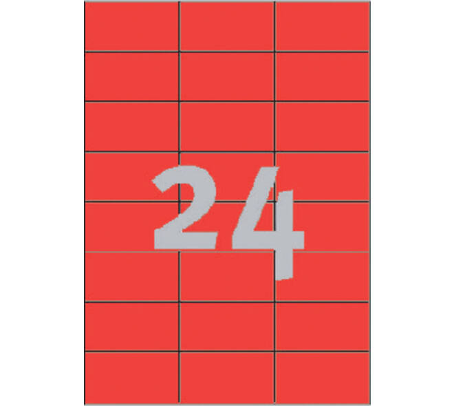 Etiket Avery 3448 70x37mm rood 2400 stuks