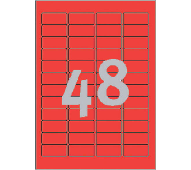 Etiket Avery L6038-20 45.7x21.2mm rood 960 stuks